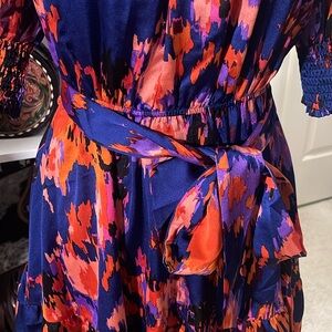 Vibrant Blue and Orange Women's Dress